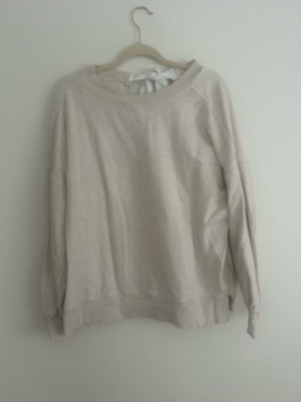 Heather cream crew neck